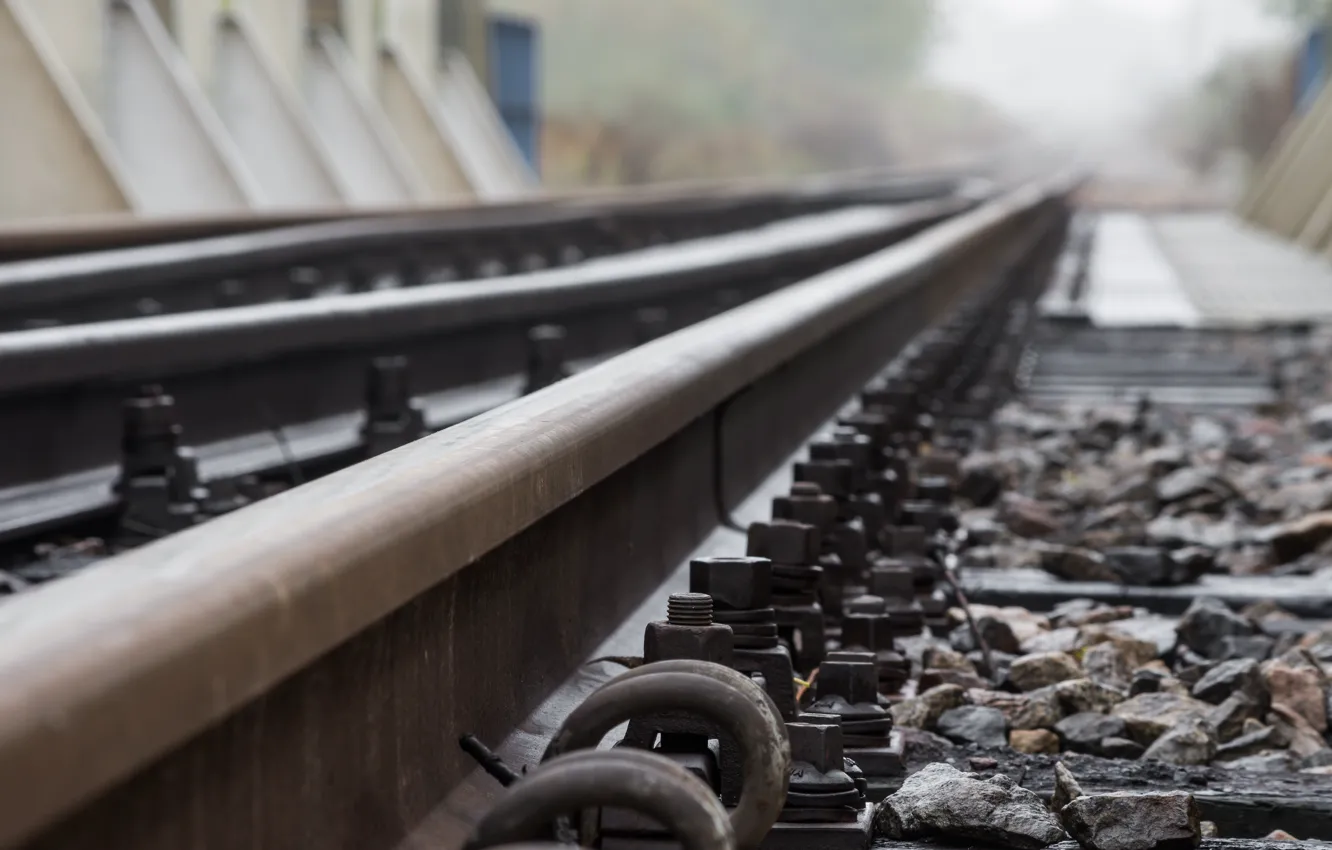 Фото обои metal, track, railroad track