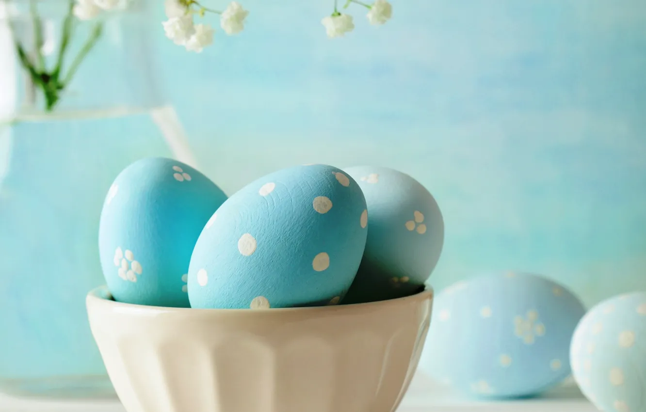 Фото обои цветы, яйца, пасха, blue, flowers, eggs, easter, pastel
