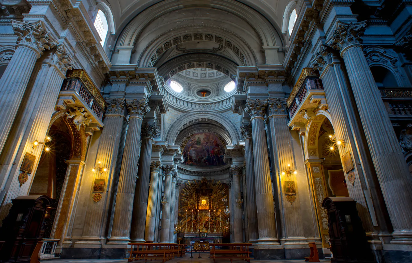 Фото обои Рим, Италия, церковь, собор, религия, базилика, Santa Maria in Campitelli
