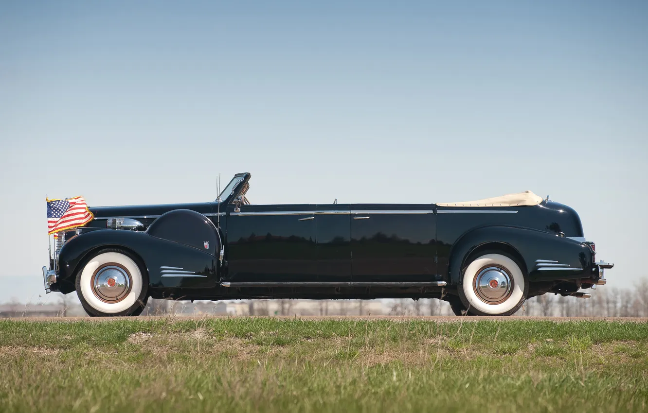 Фото обои Cadillac, Лимузин, 1938, ретро автомобили, Limousine, retro cars, Cadillac V16 Series 90 Presidential Convertible, Cadillac …
