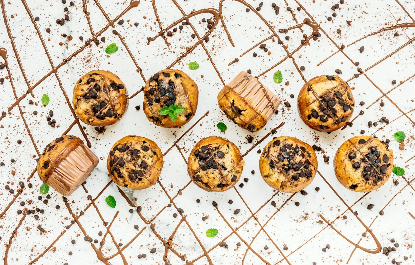Фото обои шоколад, выпечка, chocolate, кексы, мафины, Muffin