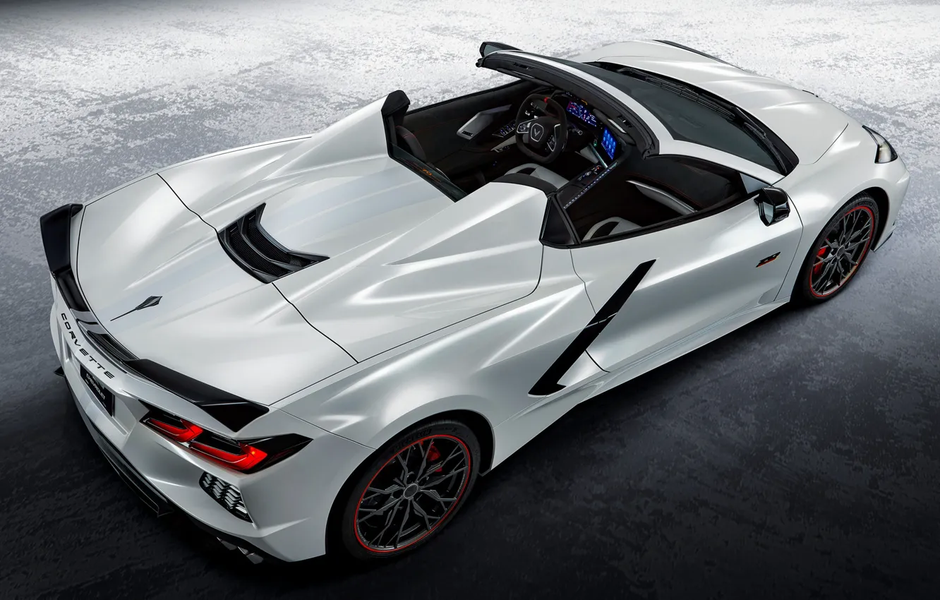 Фото обои Corvette, Chevrolet, спорт кар, Convertible, Stingray, 2023, 70th Anniversary