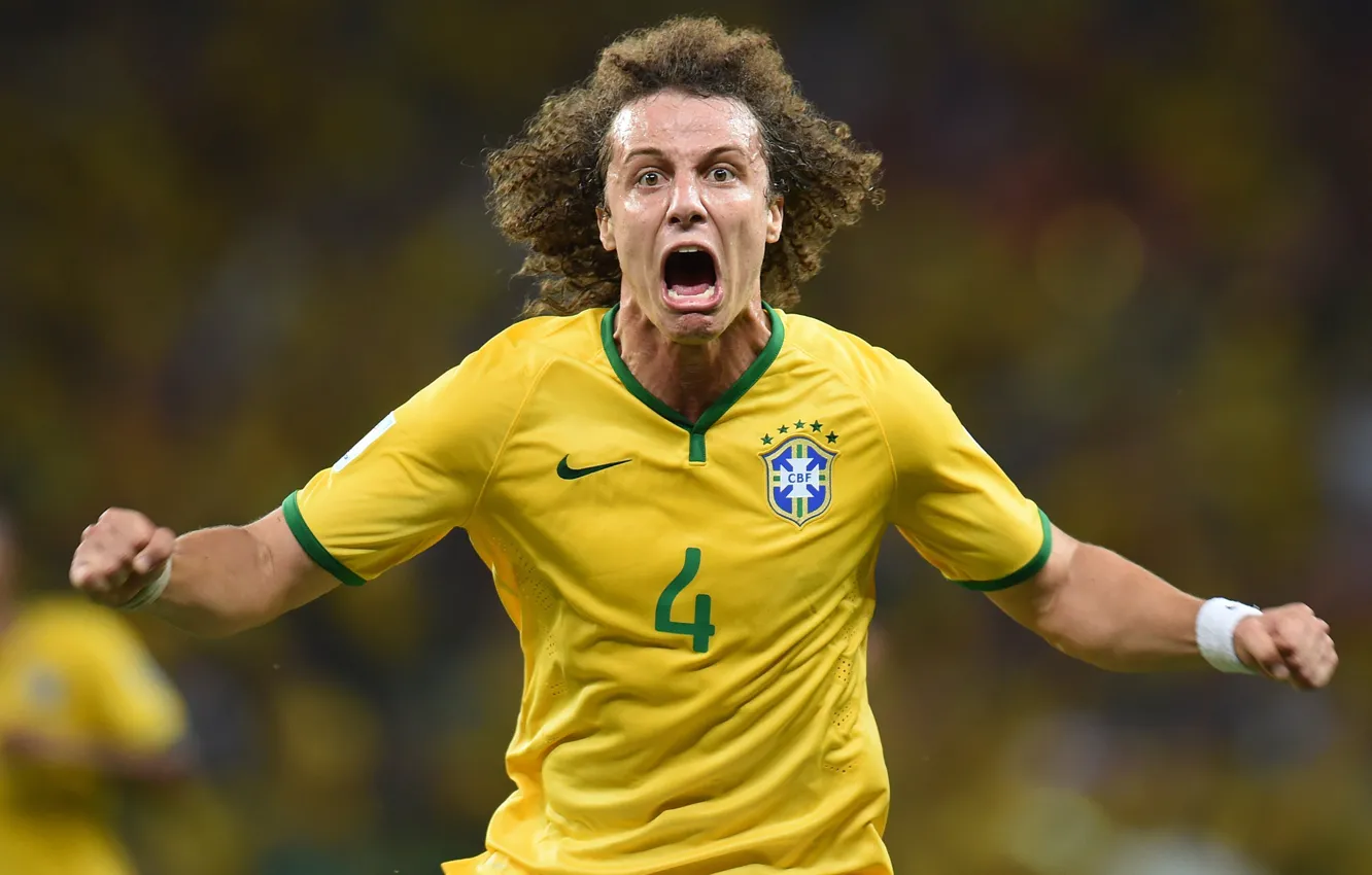 Фото обои Футбол, Бразилия, Football, Sport, David Luiz, Футболист, Brasil, ФИФА
