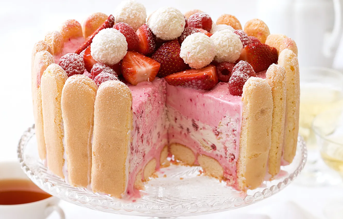 Фото обои ягоды, еда, клубника, торт, пирожное, десерт, сладкое, sweet