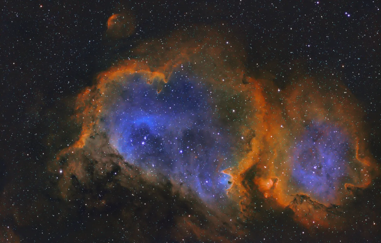 Фото обои Душа, эмиссионная туманность, в созвездии Кассиопея, IC1848