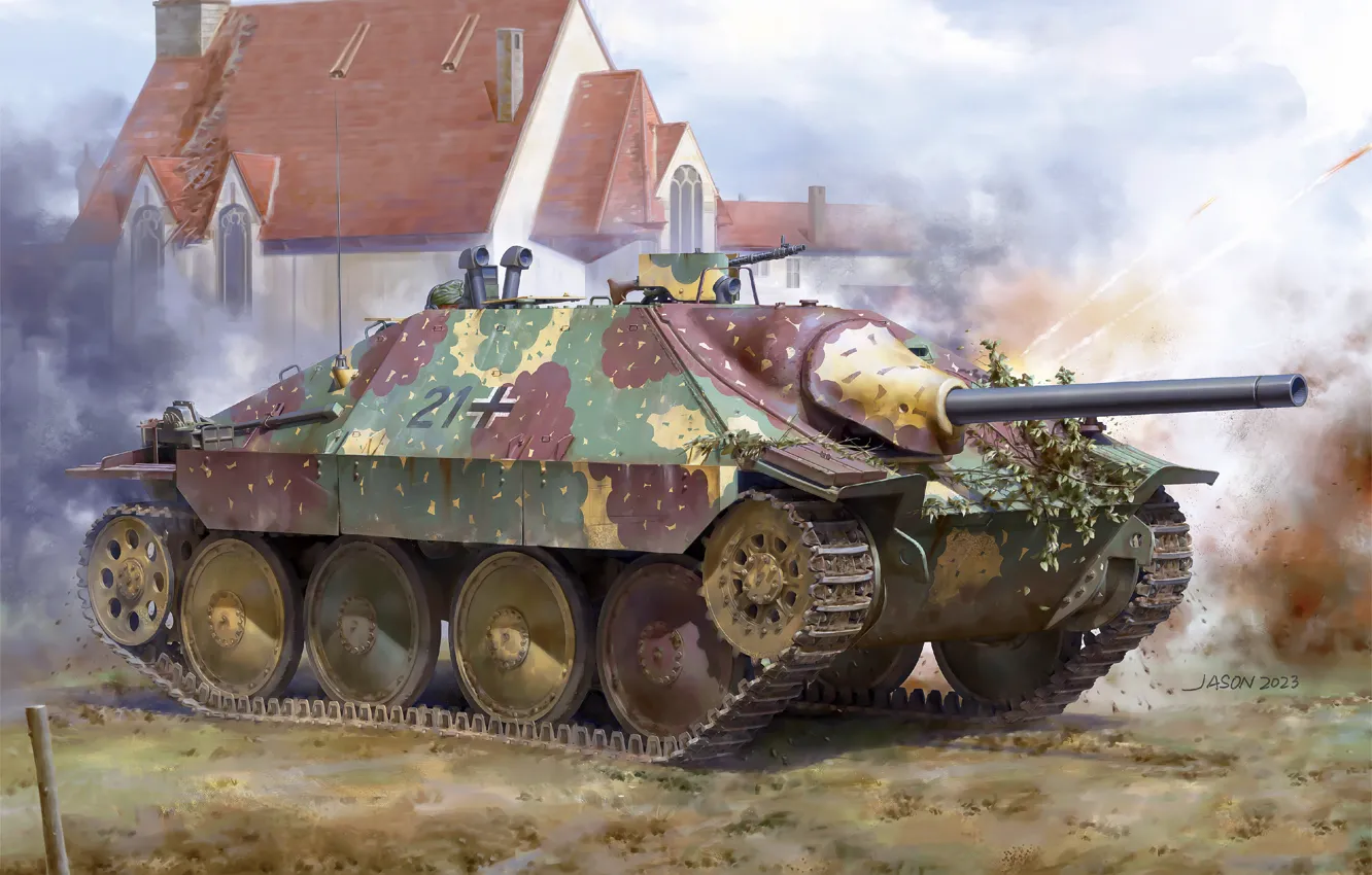 Фото обои Германия, Hetzer, Бронетехника, Третий Рейх, Jagdpanzer 38(t)