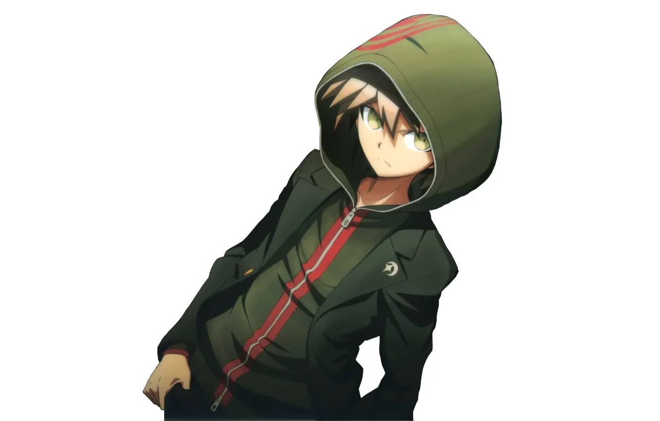 Фото обои Аниме, Белый фон., Makoto Naegi, Danganronpa