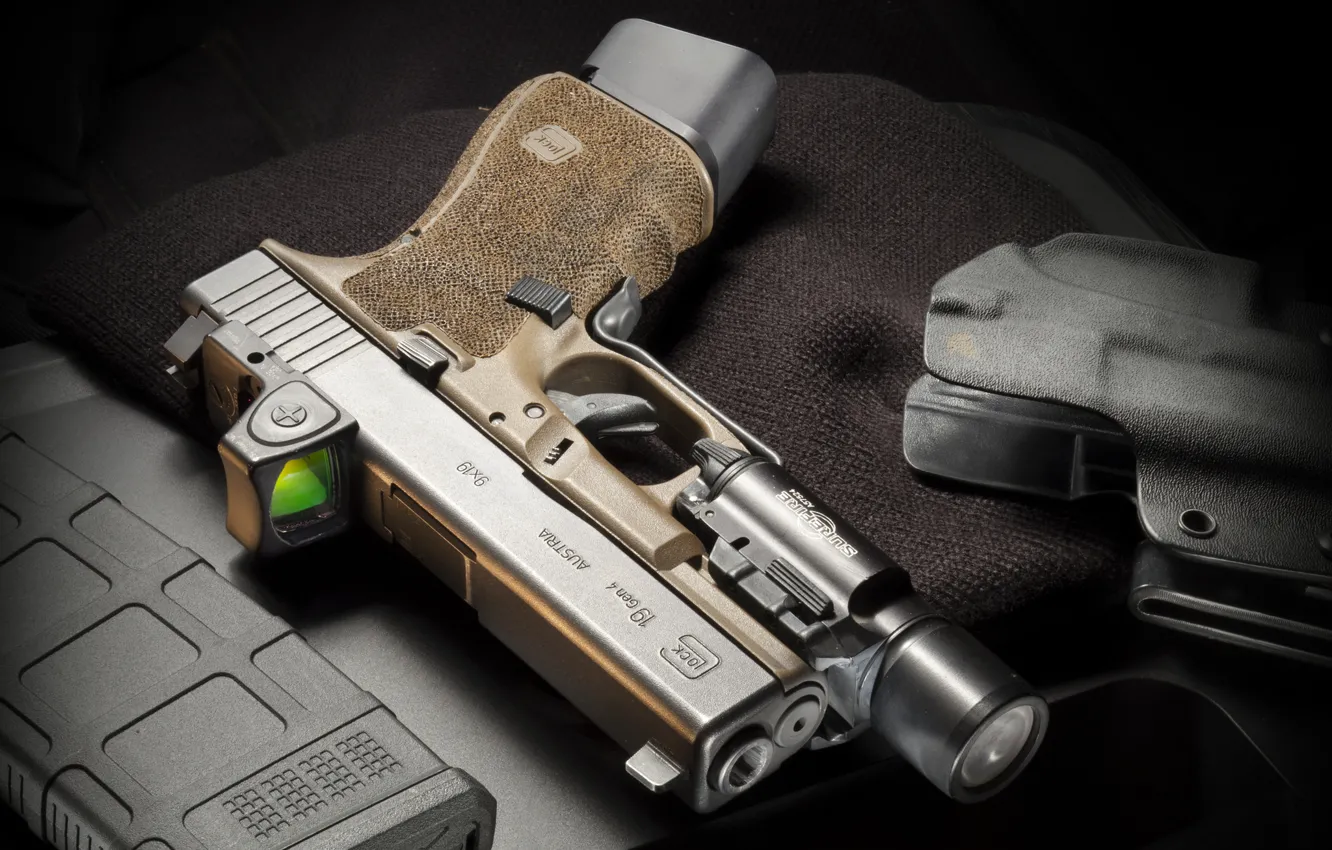 Фото обои пистолет, оружие, Glock 19, самозарядный