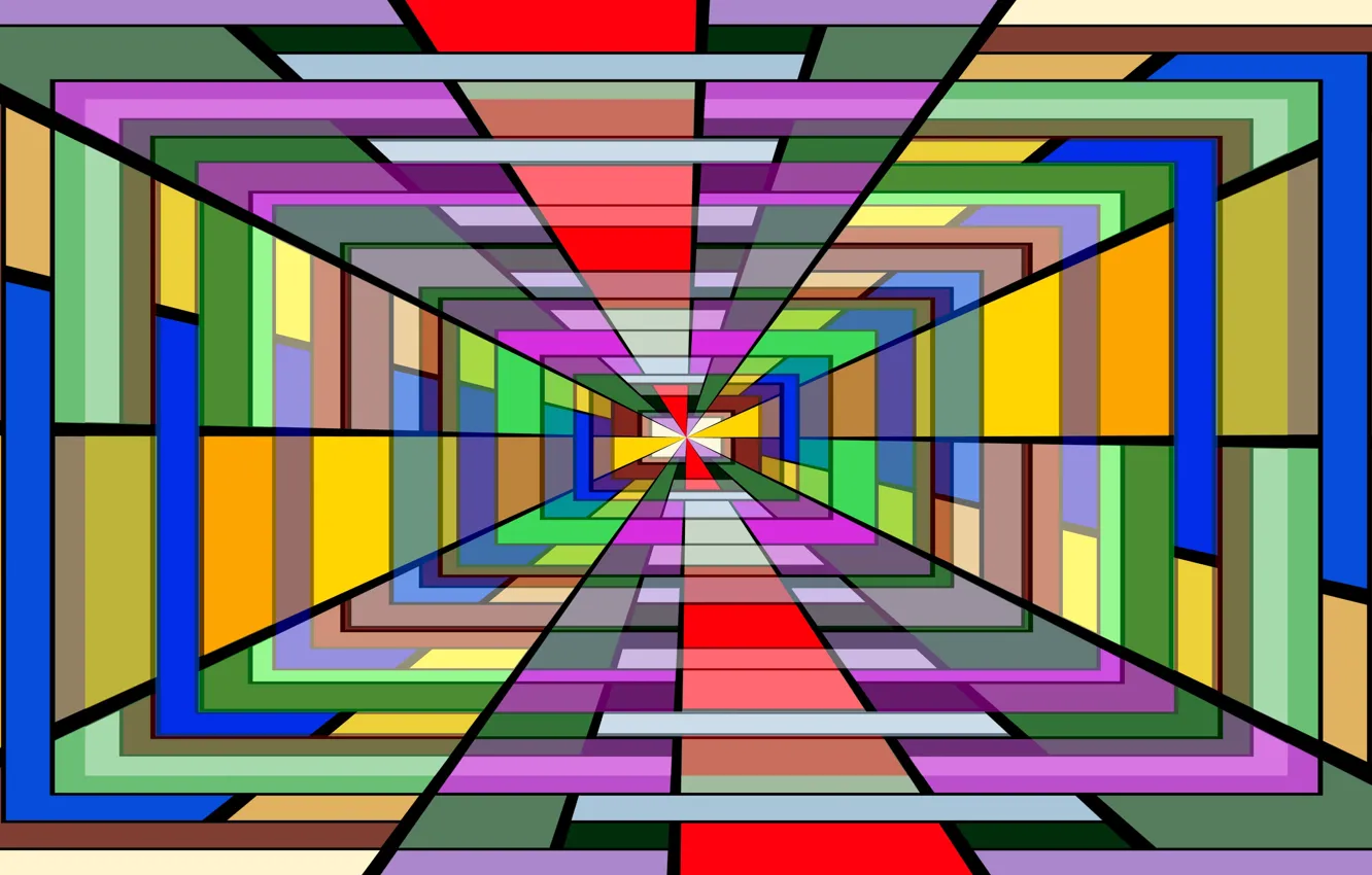 Фото обои линии, узор, краски, тоннель