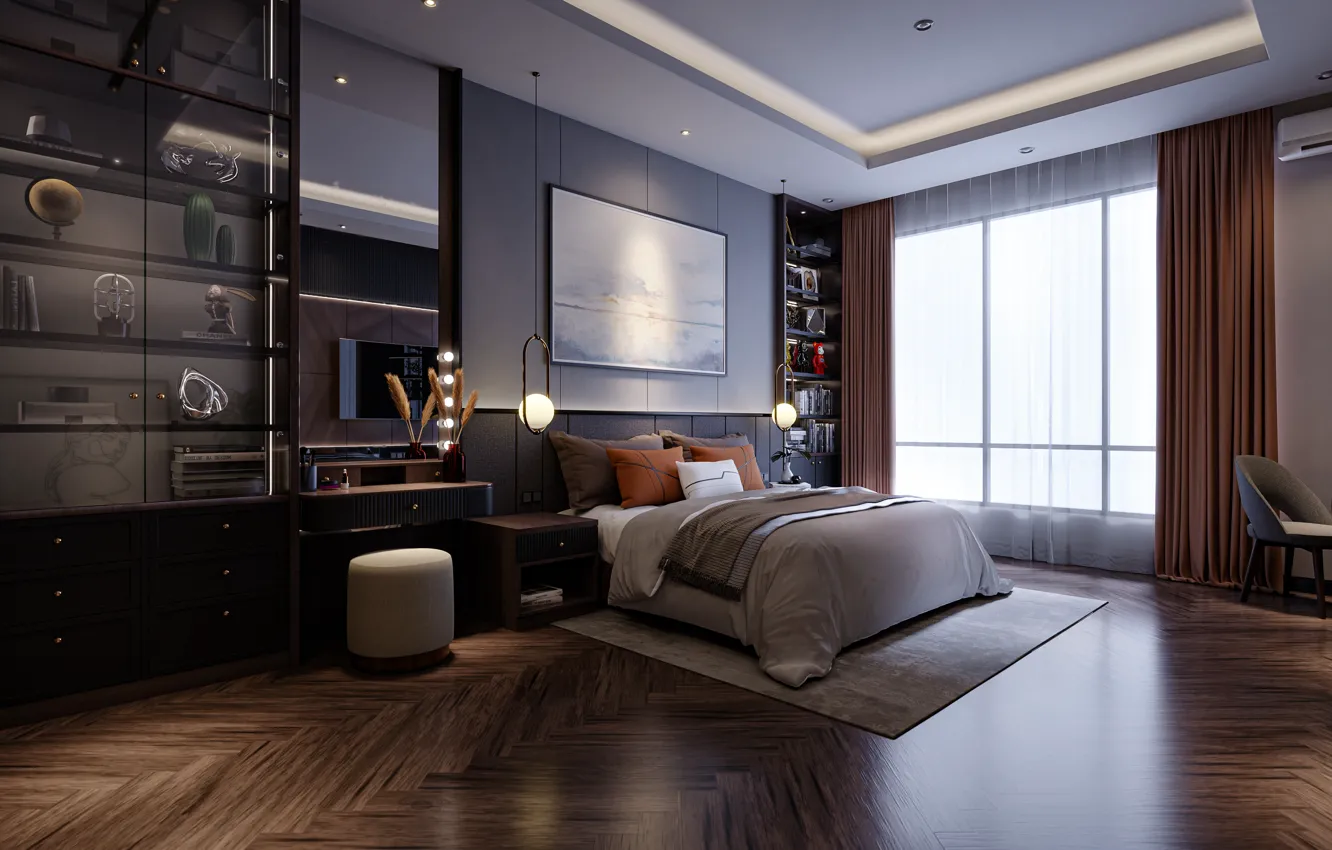 Фото обои дизайн, стиль, комната, интерьер, роскошная спальня