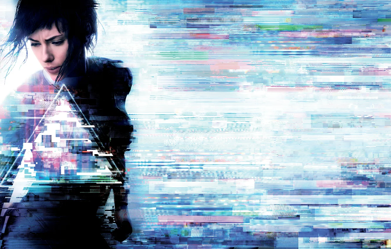 Фото обои Scarlett Johansson, cinema, future, logo, mecha, anime, hi-tech, movie