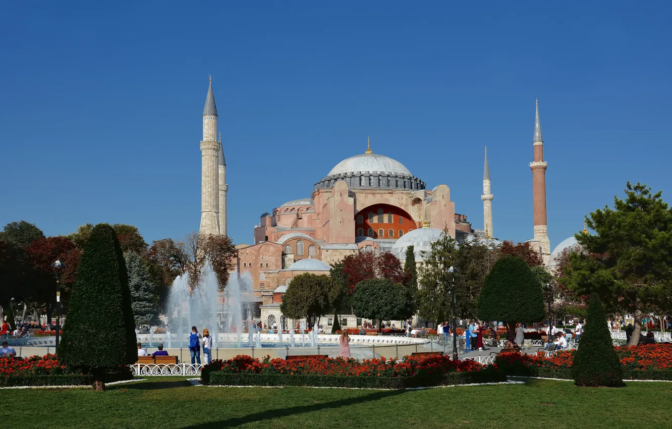 Фото обои путешествие, Стамбул, Турция, Голубая мечеть
