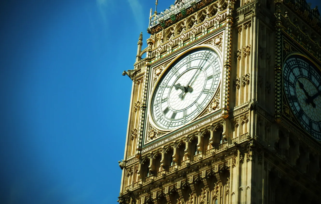 Фото обои небо, часы, лондон, big ben