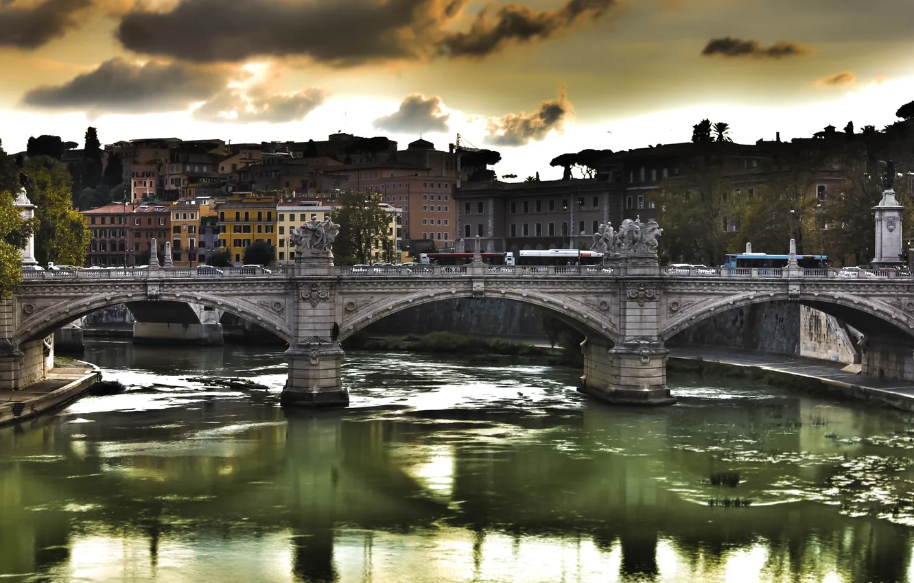 Фото обои мост, рим, Ponte Vittorio