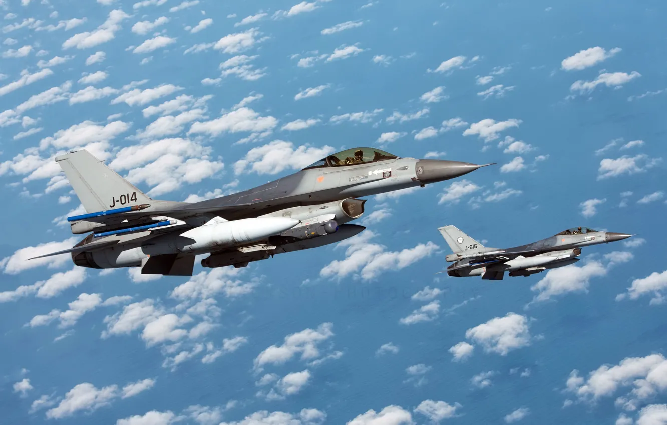 Фото обои Fighting Falcon, F-16AM, Netherlands Air Force
