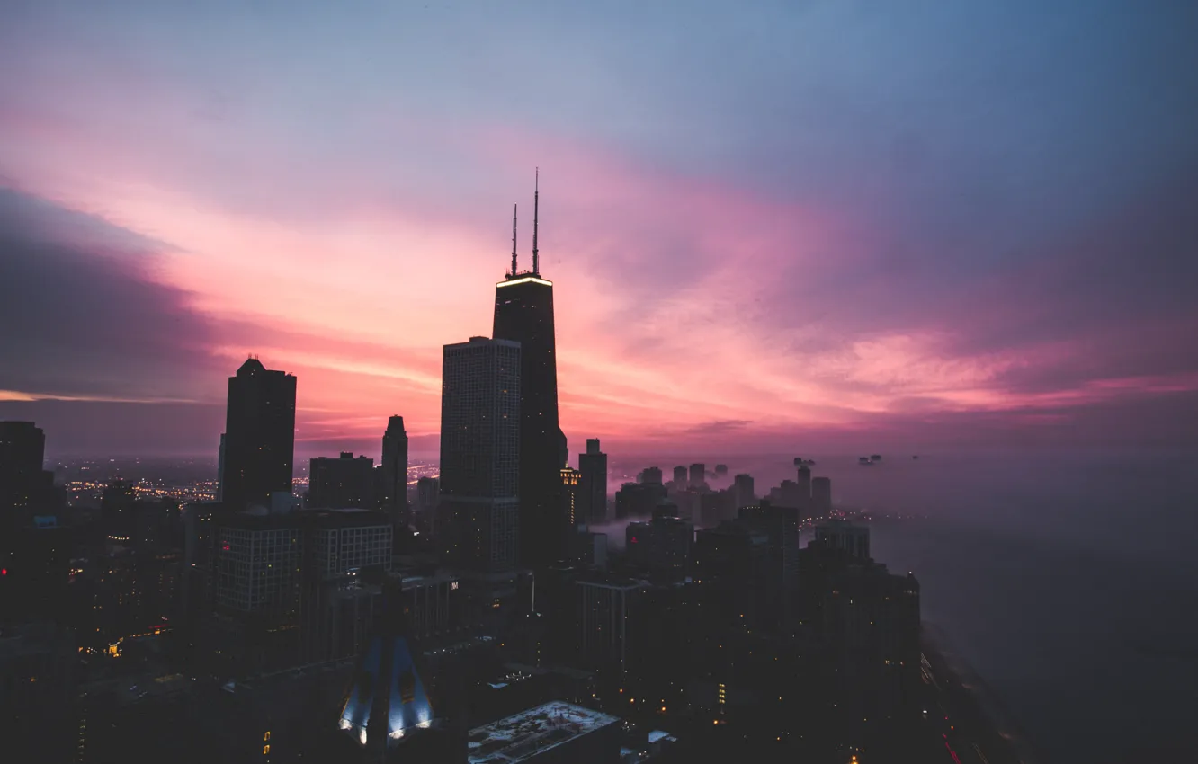 Фото обои city, sky, usa, chicago, urban