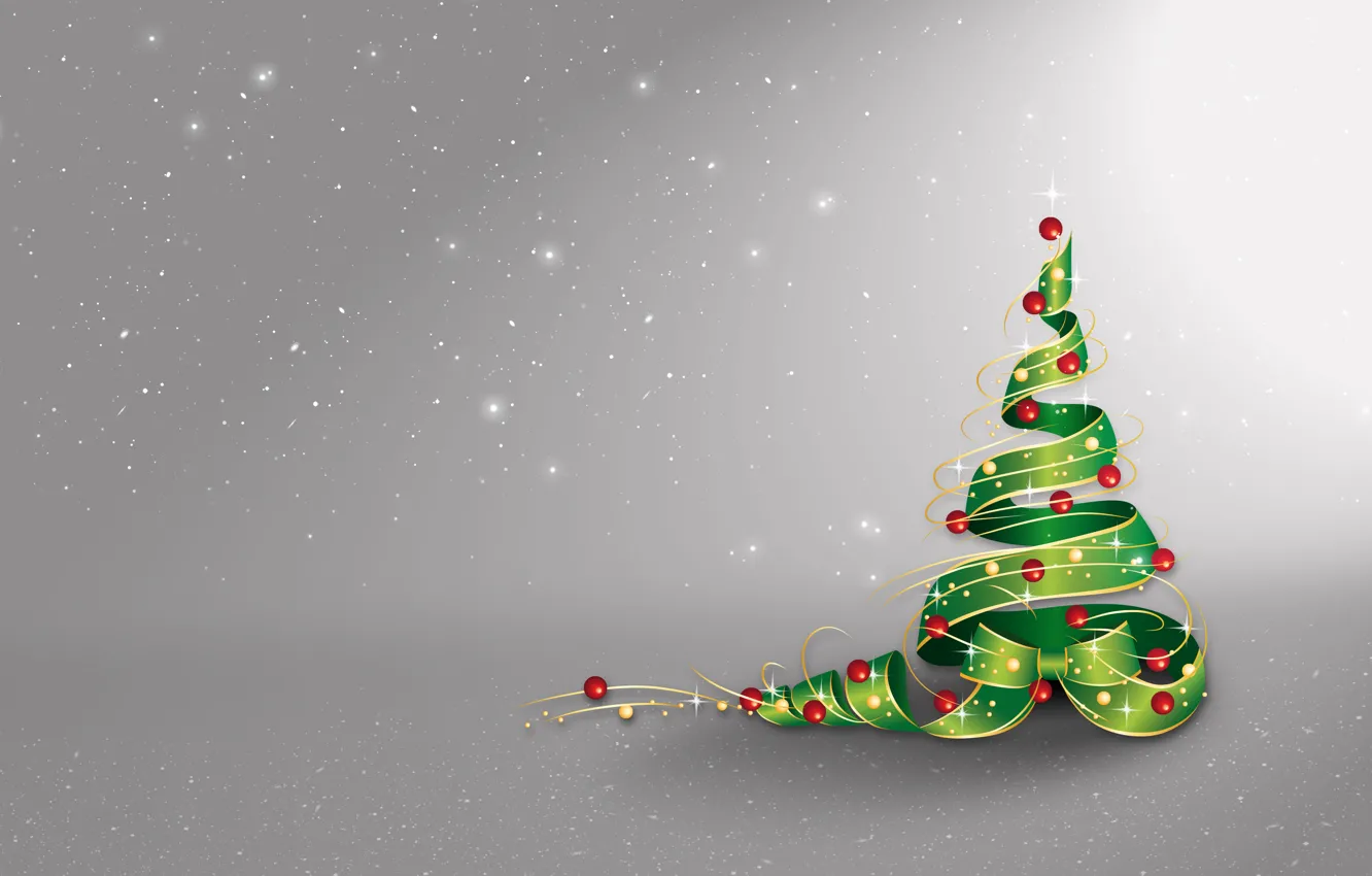 Фото обои звезды, шарики, снег, украшения, праздник, Рождество, Новый год, Елка