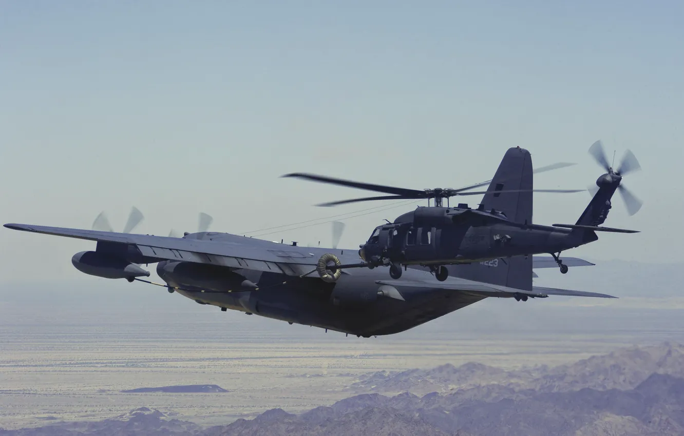 Фото обои вертолет, полёт, самолёт, боевой, военно-транспортный, Hercules, HH-60G, Pave Hawk