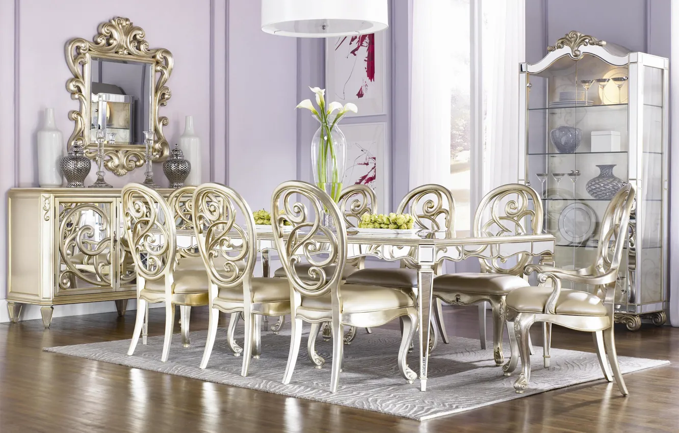 Фото обои design, style, interior, lilac, dining room