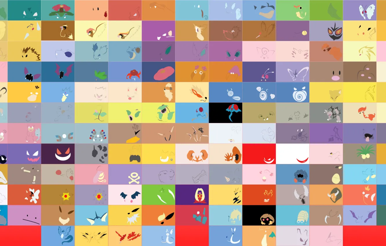 Фото обои игра, рисунок, цвет, минимализм, текстура, аниме, символ, pokemon