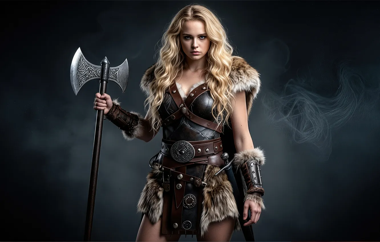 Фото обои warrior, viking, female, valkyria
