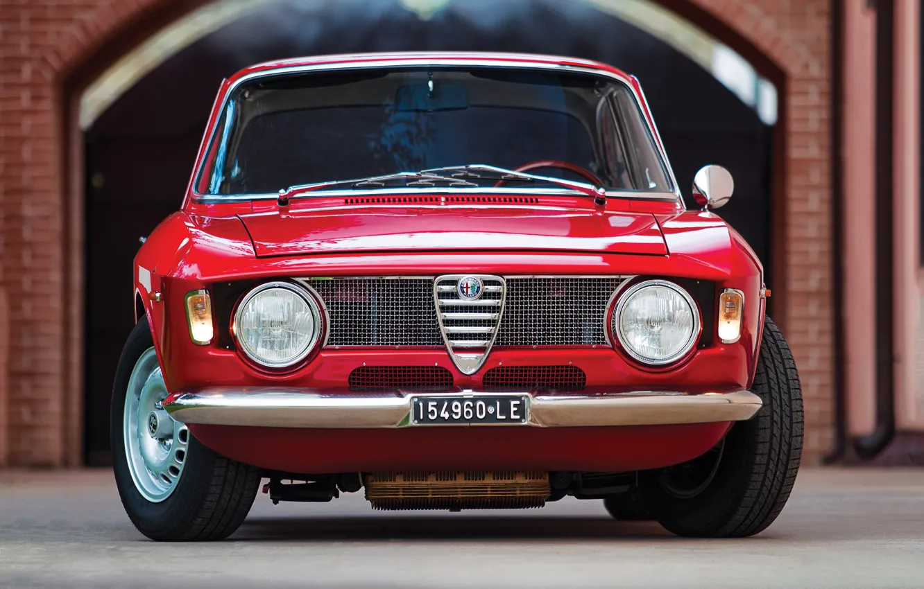 Фото обои Alfa Romeo, красная, классика, 1965, GTA, Альфа Ромео, Giulia, Alfa Romeo Giulia GTA