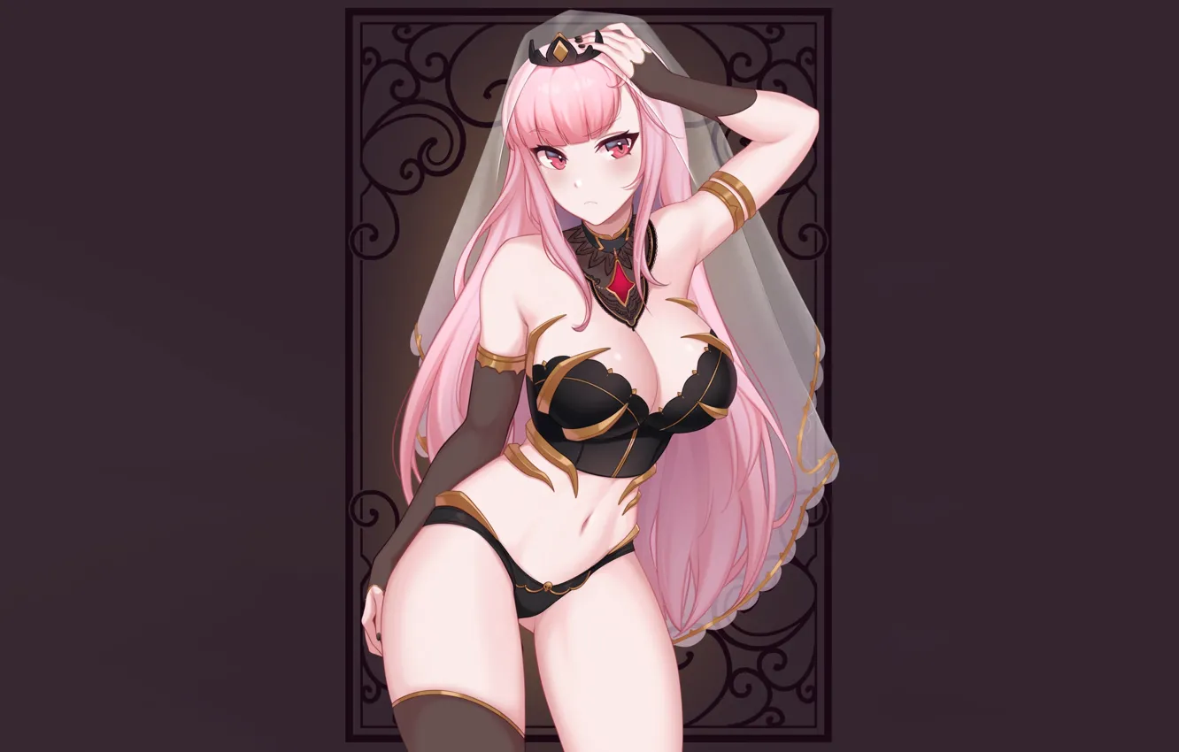 Фото обои girl, sexy, lingerie, pantsu, bra, cleavage, panties, thighhighs