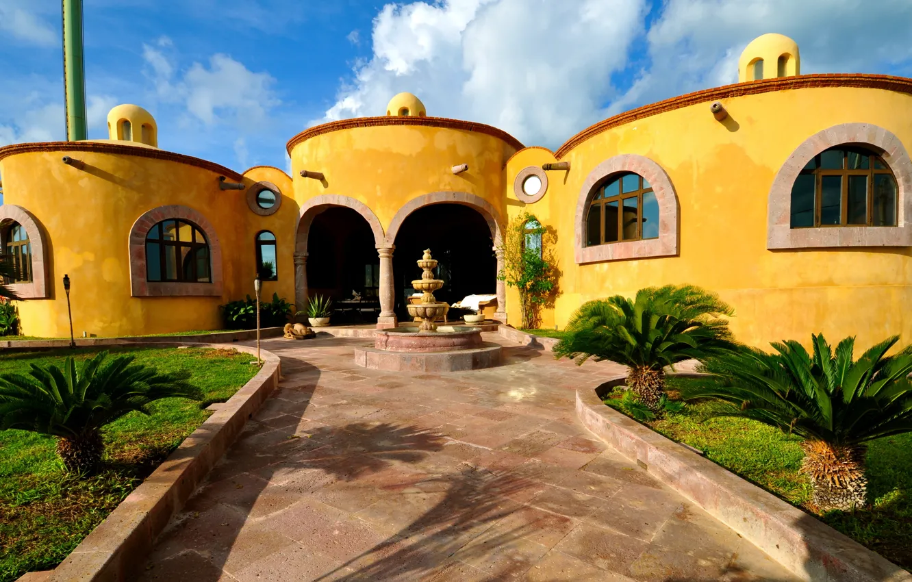 Фото обои дизайн, дом, стиль, вилла, архитектура, Punta, Riviera Maya, exterior