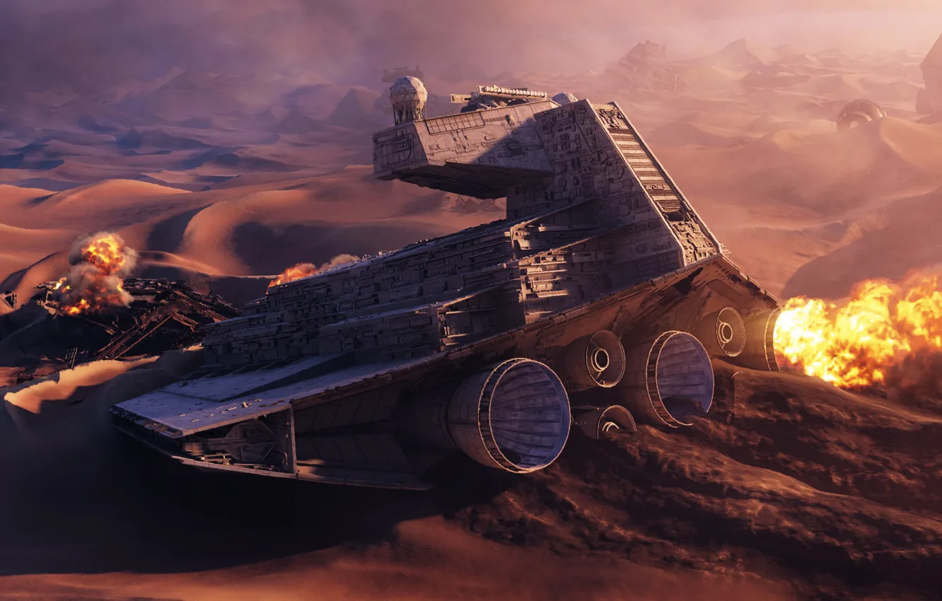 Фото обои пустыня, игра, Звездные Войны, звездолет, Electronic Arts, Star Wars Battlefront