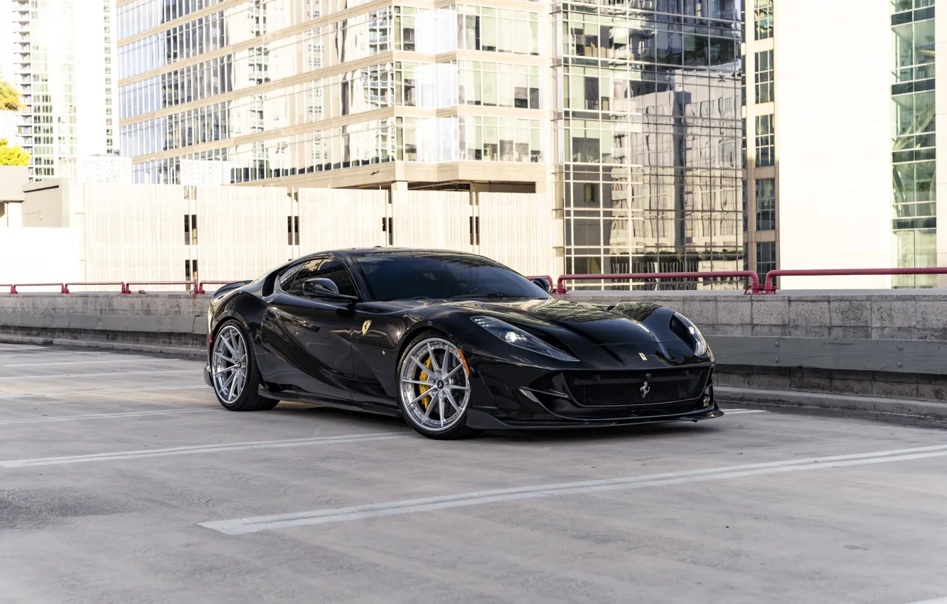 Фото обои Ferrari, Black, Parking, Ferrari 812 Superfast, 812 Superfast