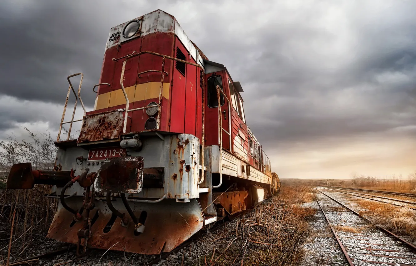 Фото обои поезд, техника, железная дорога