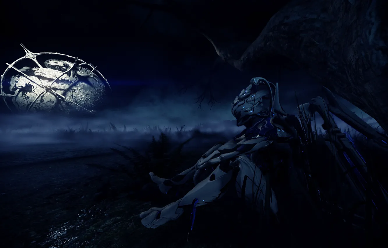 Фото обои relax, moon, Warframe, despair, nyx prime