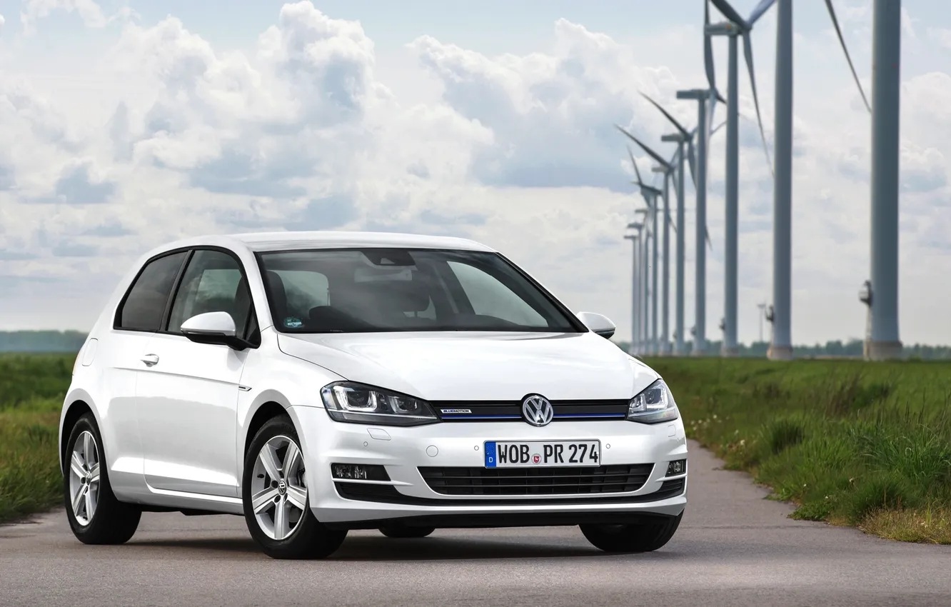 Фото обои Volkswagen, гольф, Golf, фольксваген, Typ 5G, 3-door, 2015, BlueMotion