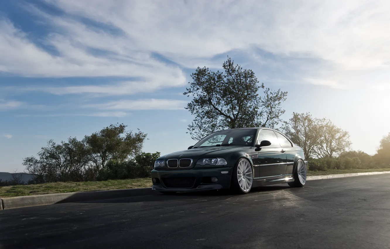 Фото обои BMW, Shadow, E46, Trees, M3