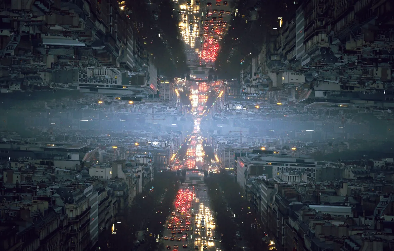 Фото обои city, город, abstract, mirror