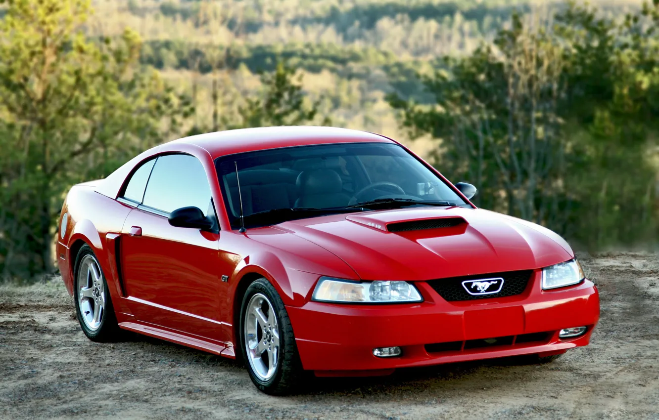 Фото обои Mustang, Ford, red, 2004