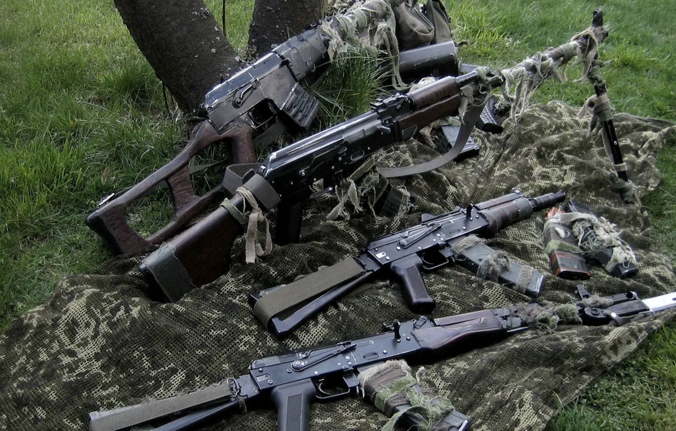 Фото обои оружие, Винторез, АКС74У, винтовка снайперская специальная, Ручной пулемёт Калашникова, 6П2, РПК, 6П29