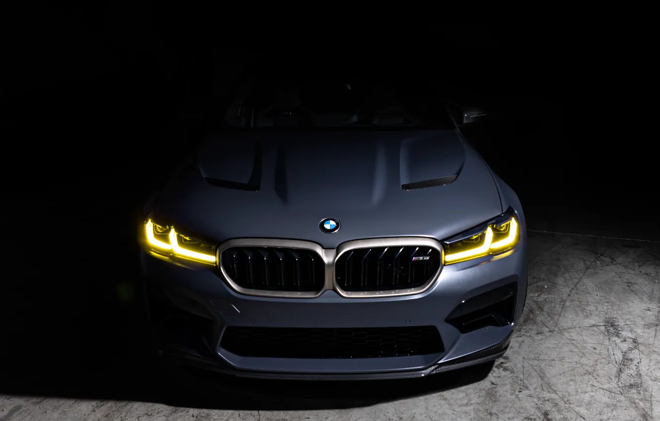 Фото обои BMW, Front, Lights, Shadow, Face, M5 CS