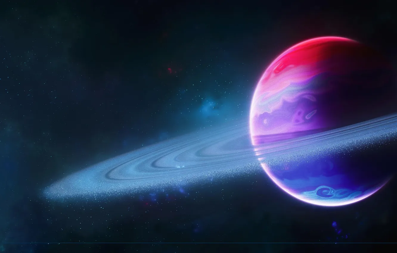 Фото обои space, planet, rings