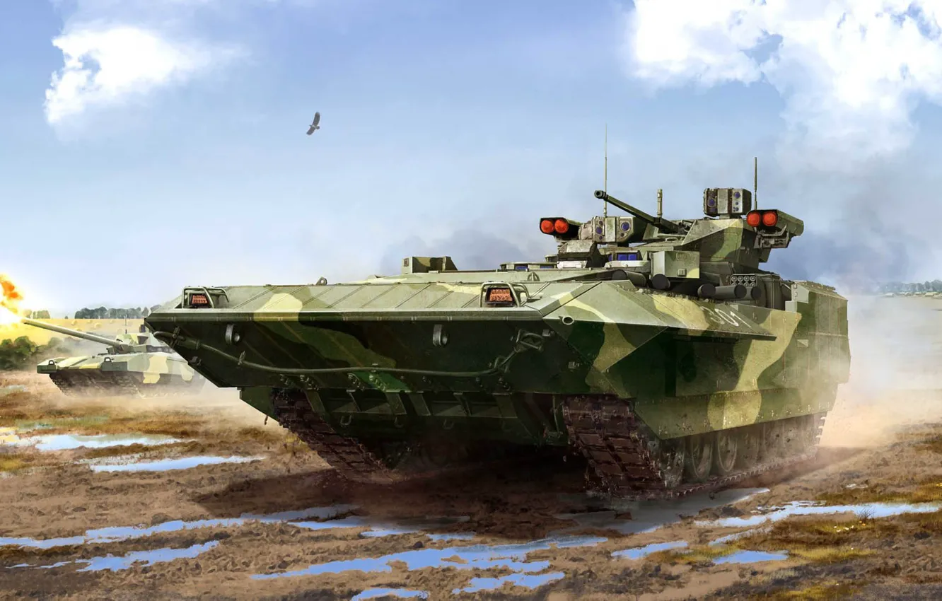 Фото обои вс россии, боевая машина пехоты, боевая бронированная машина, БМП, Т-15, перспективная российская, ТБМП
