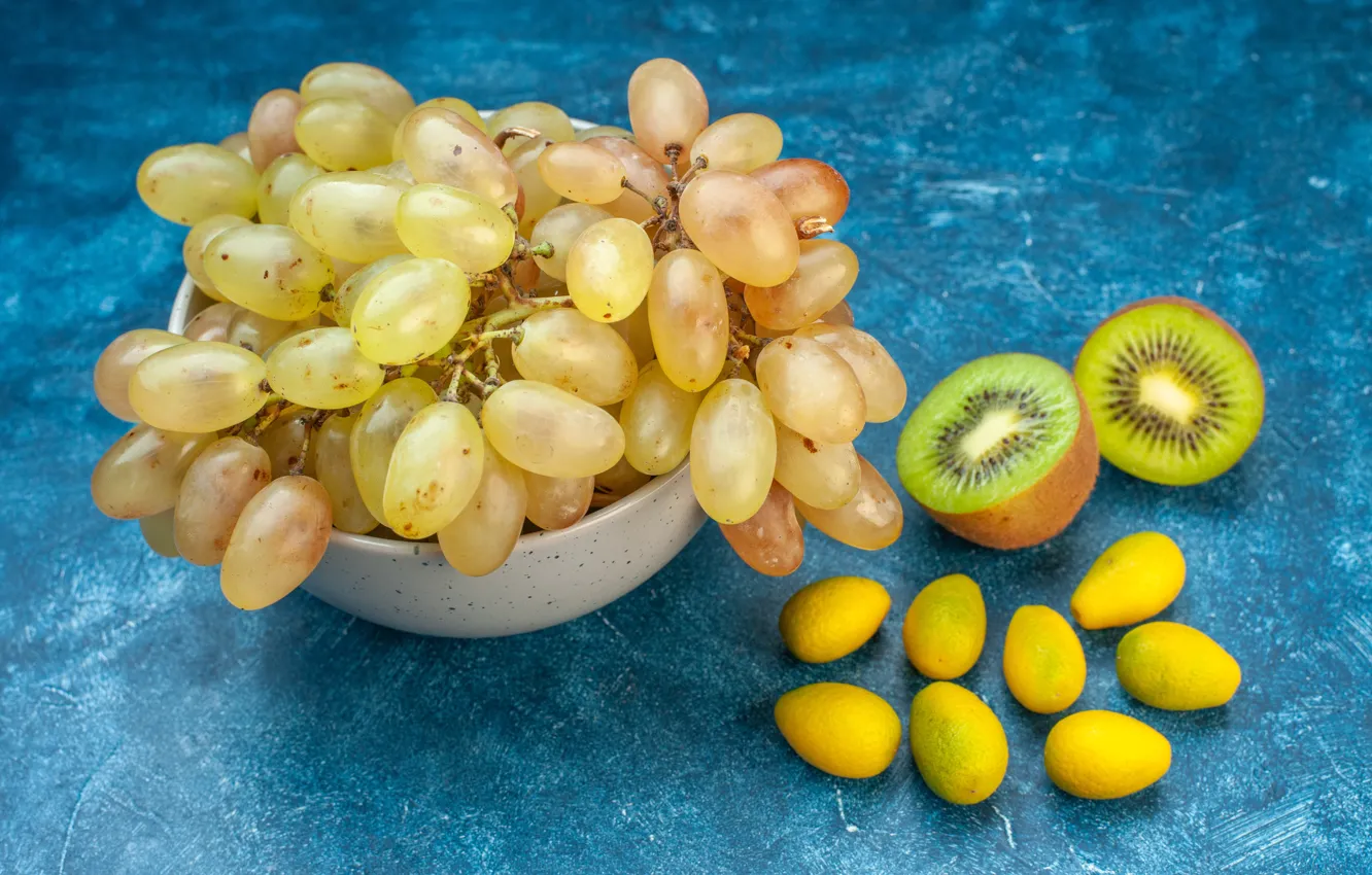 Фото обои фон, киви, виноград