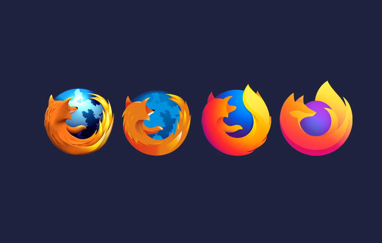 Фото обои минимализм, лого, Mozilla, браузер, эволюция, Mozilla Firefox, Firefox