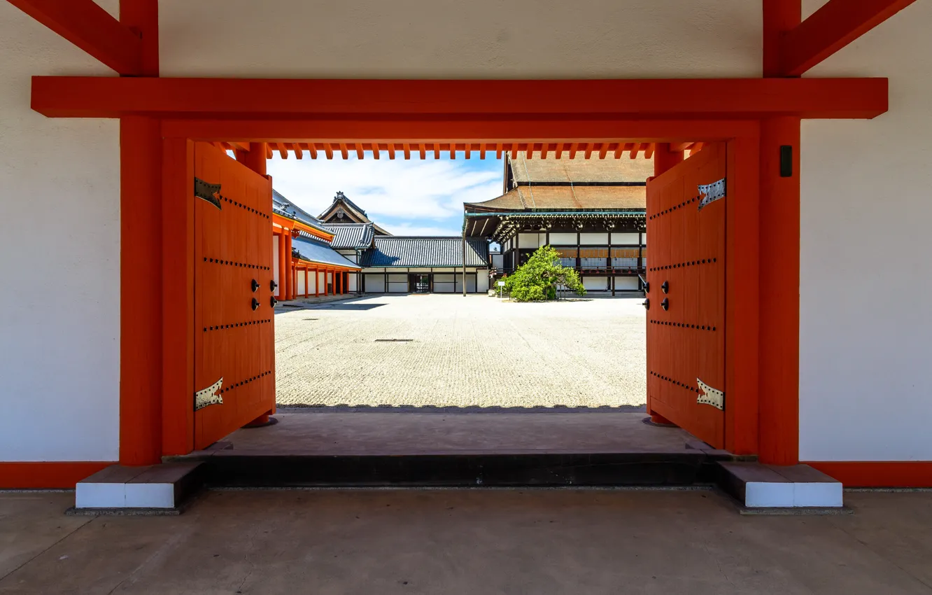 Фото обои Япония, Ворота, Киото, Двор, Императорский дворец