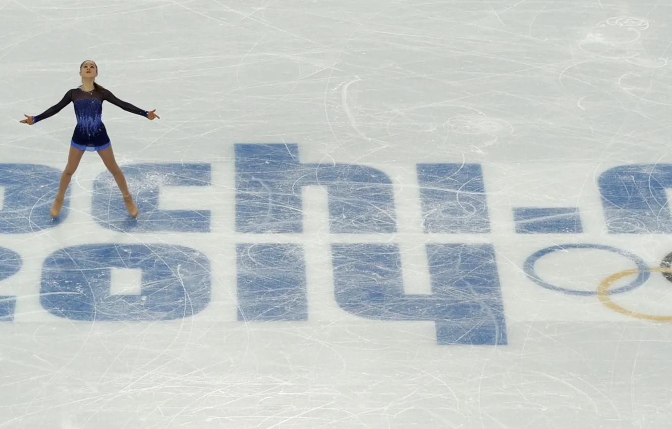 Фото обои лёд, арена, сочи 2014, Юлия Липницкая, фигуристка