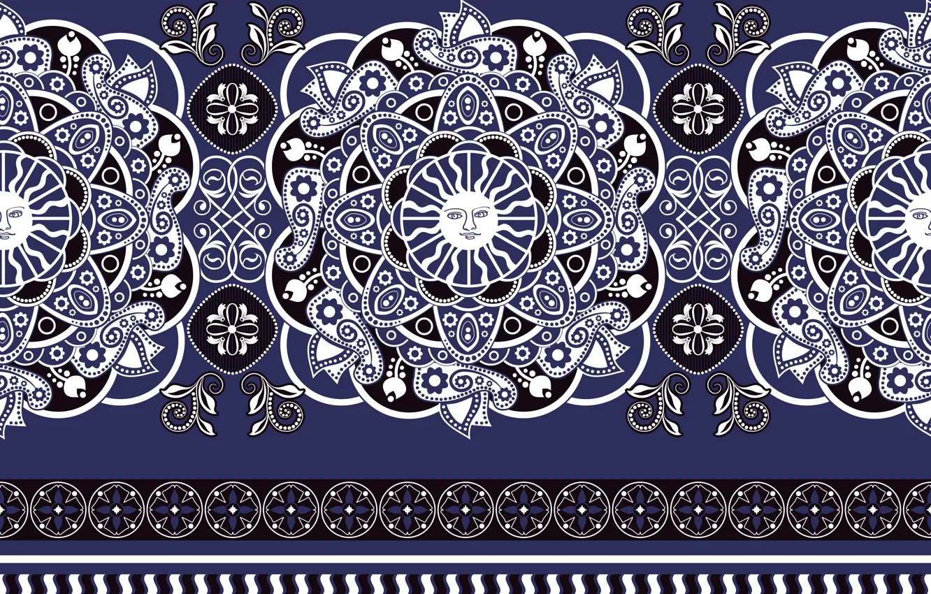 Фото обои белый, узор, текстура, орнамент, синий фон