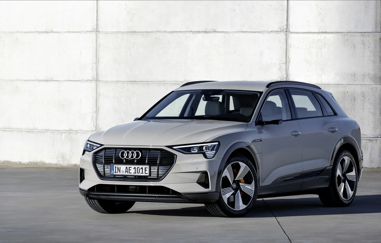 Фото обои серый, стена, Audi, E-Tron, 2019