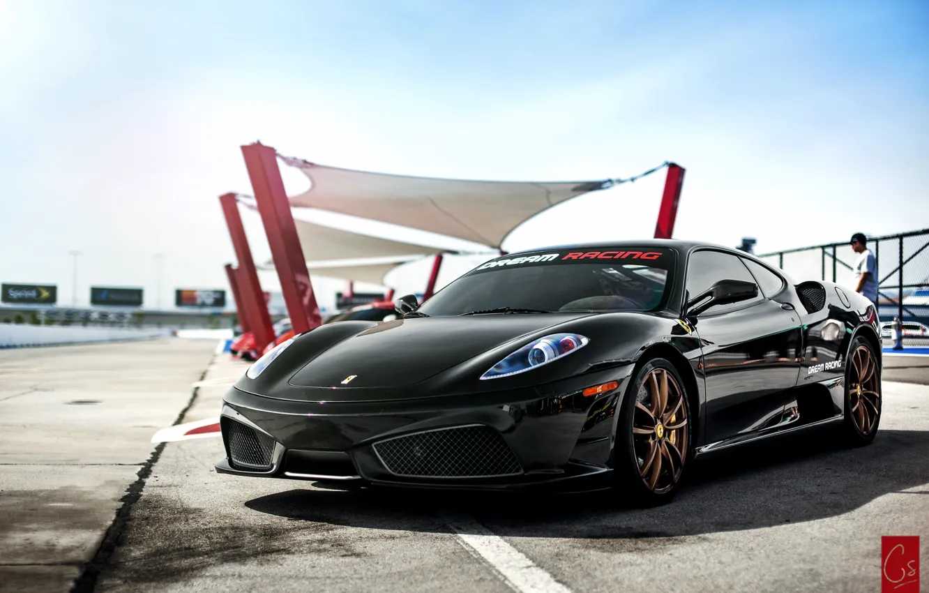 Обои черная, F430, Ferrari, суперкар, феррари, Black, Scuderia на ...