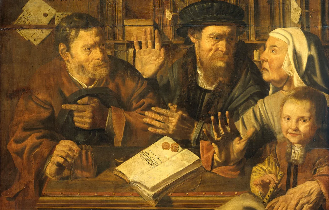 Фото обои масло, картина, 1629, Jan Woutersz Stap, Офис Нотариуса, Ян Воутерс Стэп