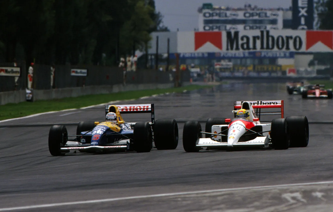 Фото обои Макларен, Лотус, 1984, Формула-1, 1990, Легенда, Ayrton Senna, Nigel Mansell