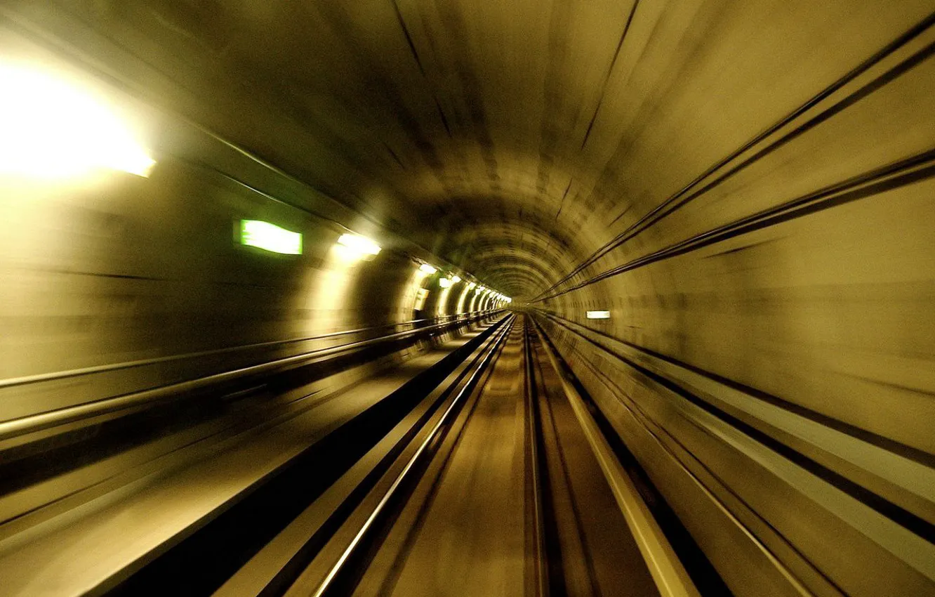 Фото обои метро, скорость, туннель